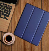 Stuff Certified® Skórzane, składane etui pokrowiec na iPada 2, niebieskie