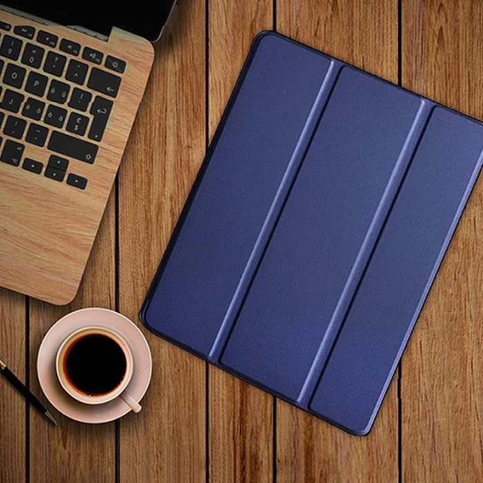 Skórzane, składane etui na iPada 10,2 '(2019) w kolorze niebieskim