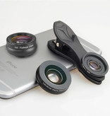 APEXEL 3 in 1 Camera Lens Clip voor Smartphones Zwart - Fisheye/Wide Angle/Macro Lens