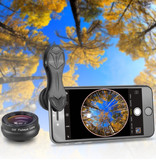 APEXEL 3 in 1 Camera Lens Clip for Smartphones Black - Fisheye / Wide Angle / Macro Lens