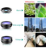 APEXEL 3 in 1 Kameraobjektiv Clip für Smartphones Pink - Fisheye / Weitwinkel / Makroobjektiv
