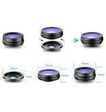 APEXEL 3 in 1 Camera Lens Clip for Smartphones Pink - Fisheye / Wide Angle / Macro Lens