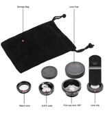 Stuff Certified® Clip de lente de cámara universal 3 en 1 para teléfonos inteligentes Plata - Lente ojo de pez / gran angular / macro
