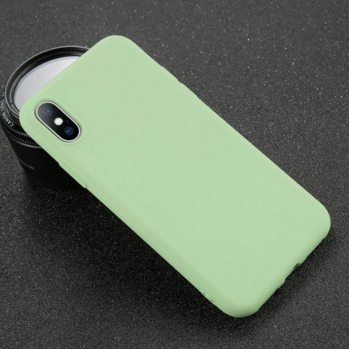 USLION iPhone SE (2020) Ultraslim Silicone Case TPU Case Cover Light Green