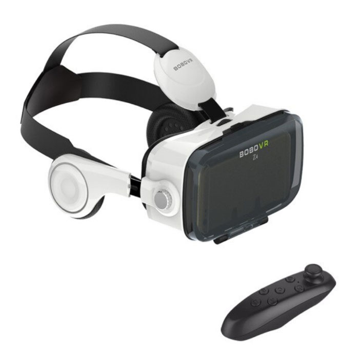 Gafas 3D de Realidad Virtual VR 120 ° con Control Remoto Bluetooth para Smartphones Blanco