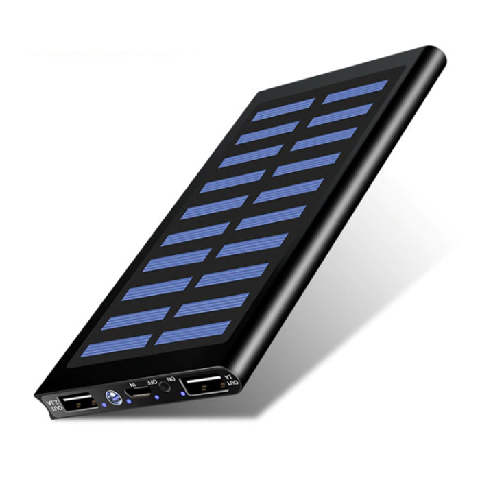 External 30.000mAh Solar Charger Powerbank Solar Panel Emergency Battery Battery Charger Sun Black