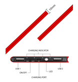 Stuff Certified® Cargador solar externo 30,000mAh Banco de energía Panel solar Batería de emergencia Cargador de batería Sun Red