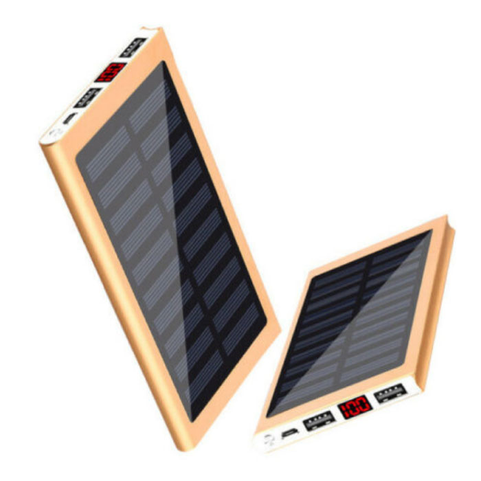 Cargador solar externo de 30,000mAh Banco de energía Panel solar Batería de emergencia Cargador de batería Sun Gold