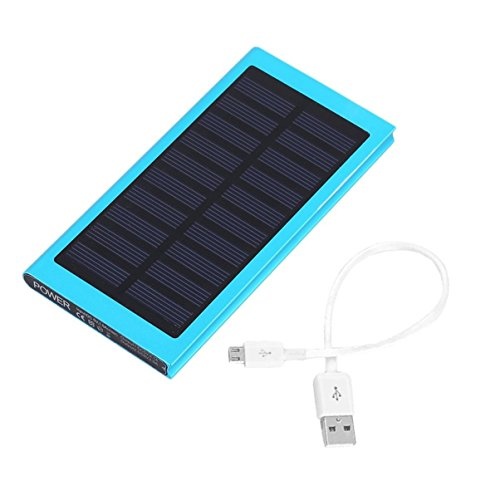 Externes 30.000 mAh Solarladegerät Power Bank Solarpanel Notfall Akku Ladegerät Sun Blue