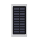 Stuff Certified® Cargador solar externo 30,000mAh Banco de energía Panel solar Batería de emergencia Cargador de batería Sun Silver