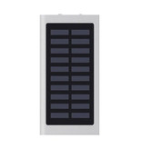 Stuff Certified® External 30,000mAh Solar Charger Power Bank Solar Panel Emergency Battery Battery Charger Sun Silver