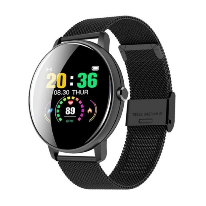 Q5 Plus Sport Smartwatch Fitness Sport Activité Tracker Montre Smartphone iOS Android iPhone Samsung Huawei Noir Métal