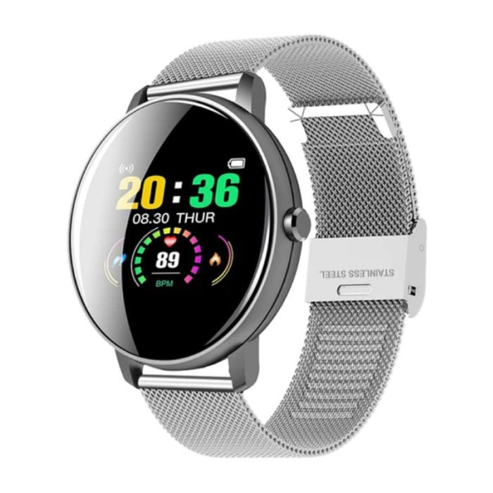 Q5 Plus Sport Smartwatch Fitness Sport Activité Tracker Montre Smartphone iOS Android iPhone Samsung Huawei Argent Métal
