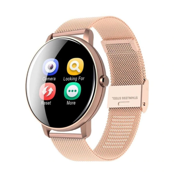 Q5 Plus Sport Smartwatch Fitness Sport Activity Tracker Smartfon Zegarek iOS Android iPhone Samsung Huawei Rose Gold Metal