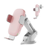 Stuff Certified® Cargador de coche inalámbrico Qi de 15W Cargador universal 9V - Almohadilla de carga de coche inalámbrica 1.67A Rosa