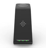 Bonola Station de charge 3 en 1 pour Apple iPhone / iWatch / AirPods - Station de charge sans fil 18W Pad noir