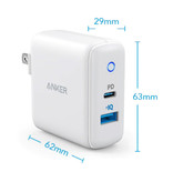 ANKER PowerIQ Dual Port Muur Oplader Wallcharger AC Thuislader Stekkerlader Adapter Wit