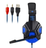 Stuff Certified® Auricolari stereo da gioco Bass HD Cuffie con microfono per PlayStation 4 / PC Blu