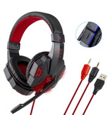 Stuff Certified® Bass HD Gaming Headset Auriculares estéreo Auriculares con micrófono para PlayStation 4 / PC Rojo