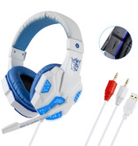 Stuff Certified® Casque de jeu Bass HD Écouteurs stéréo Casque avec microphone pour PlayStation 4 / PC Blanc