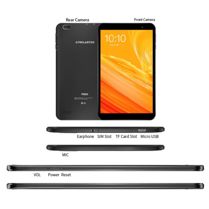 Teclast Tablette P80X - AI / Octa Core / 2 Go de RAM / 16 Go de stockage / 4200 mAh