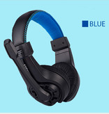 Lupuss Casque G1 avec microphone Casque de jeu stéréo pour PlayStation 4 Bleu