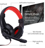 Lupuss G1 Koptelefoon met Microfoon Headphones Stereo Gaming voor PlayStation 4 Rood