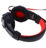 Lupuss Casque G1 avec microphone Casque de jeu stéréo pour PlayStation 4 Rouge