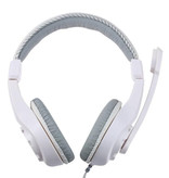 Lupuss Casque G1 avec microphone Casque de jeu stéréo pour PlayStation 4 blanc