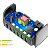 USLION 5-Port USB Laadstation LED Display Muur Oplader Thuislader Stekkerlader Adapter