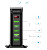 USLION 5-Port USB Laadstation LED Display Muur Oplader Thuislader Stekkerlader Adapter