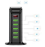 USLION Station de charge USB à 5 ports Affichage LED Chargeur mural Chargeur secteur Adaptateur de chargeur