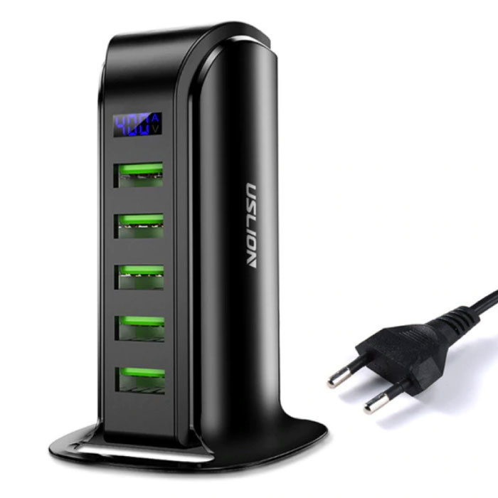 5-Port USB Charging Station LED Display Wall Charger Home Charger Plug Charger Adapter