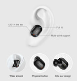 Stuff Certified® T1 TWS Sport Auriculares inalámbricos Bluetooth 5.0 Auriculares inalámbricos en la oreja Auriculares Auriculares Auriculares Negro