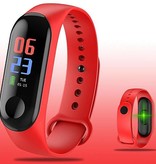 Stuff Certified® Original M3 Smartband Fitness Sport Aktivität Tracker Smartwatch Smartphone Uhr OLED iOS Android iPhone Samsung Huawei Red