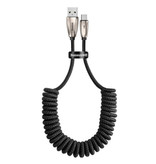 Baseus USB-C Gekrulde Spiraal Oplaadkabel Datakabel 1 Meter Oplader Zwart