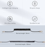 Baseus USB-C Gekrulde Spiraal Oplaadkabel Datakabel 1 Meter Oplader Zwart