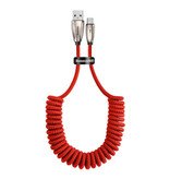 Baseus USB-C Gekrulde Spiraal Oplaadkabel Datakabel 1 Meter Oplader Rood