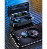 Stuff Certified® IPX7 TWS Auriculares inalámbricos con control táctil inteligente 2200mAh Bluetooth 5.0 Auriculares inalámbricos en la oreja Auriculares Auriculares Auriculares Negro
