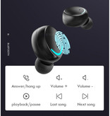 Stuff Certified® IPX7 TWS Auriculares inalámbricos con control táctil inteligente 2200mAh Bluetooth 5.0 Auriculares inalámbricos en la oreja Auriculares Auriculares Auriculares Negro