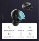 Stuff Certified® IPX7 TWS écouteurs de contrôle tactile intelligents sans fil 2200mAh Bluetooth 5.0 écouteurs intra-auriculaires sans fil écouteurs écouteurs noir