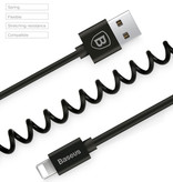 Baseus Câble de données iPhone Lightning Curled Spiral Charge Cable Chargeur 1,6 mètre Noir