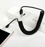 Baseus iPhone Lightning Curled Cable de carga en espiral Cable de datos Cargador de 1,6 metros Negro