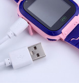 Stuff Certified® Smartwatch pour enfants avec GPS Tracker Smartband Smartphone Watch IPS iOS Android Blue