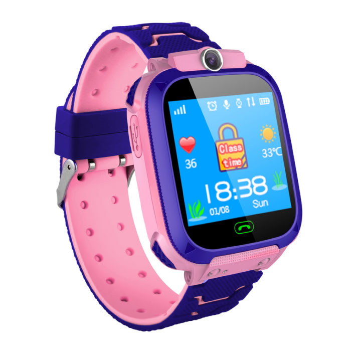 Smartwatch para niños con rastreador GPS Smartband Smartphone Watch IPS iOS Android Rosa