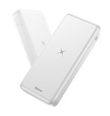 Baseus Cargador inalámbrico Qi de 10,000mAh + Power Bank Batería de emergencia Batería Cargador inalámbrico Pad Blanco