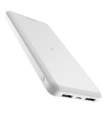 Baseus Cargador inalámbrico Qi de 10,000mAh + Power Bank Batería de emergencia Batería Cargador inalámbrico Pad Blanco