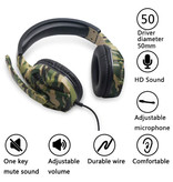 Robotsky Camo Gaming Headset Auriculares estéreo con micrófono y micrófono