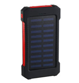 Stuff Certified® Caricabatterie solare 30.000mAh Power Bank esterno Pannello solare Batteria di emergenza Caricabatterie Sun Red