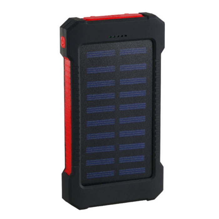 Solar Charger 30.000mAh External Power Bank Solar Panel Emergency Battery Battery Charger Sun Red